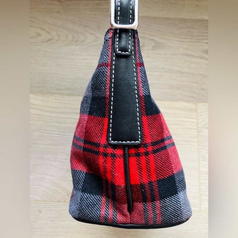 Coach Tartan Plaid Wool Leather Demi Bag Hampton Vintage Y2K Small 8326 - Picture 5 of 13